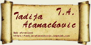 Tadija Atanacković vizit kartica